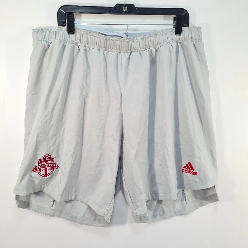 Adidas EH8660 Toronto FC Authentic Team Shorts Aeroready Gray Men's Size 2XL